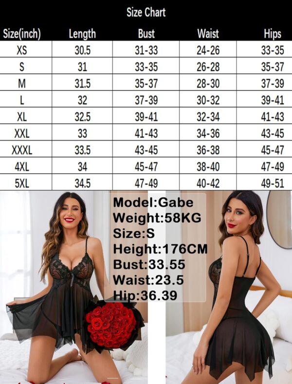 Avidlove Lingerie for Women Lace Babydoll Sleepwear Boudoir Outfits Plus Size Langeray XS-5XL - Image 7