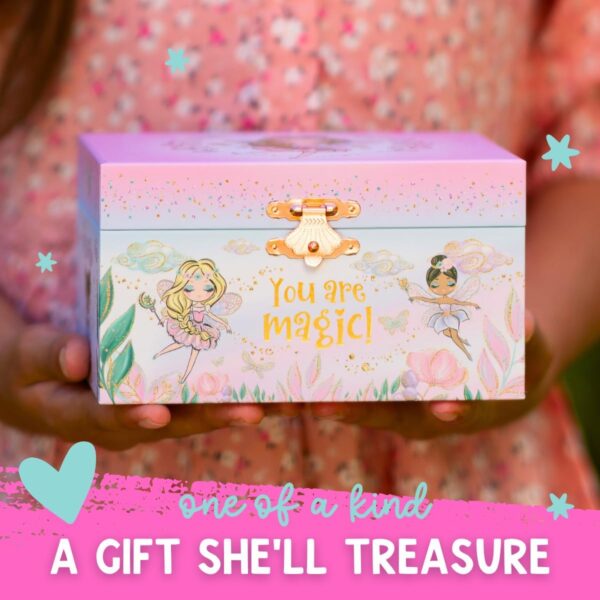 Giggle & Honey Musical Fairy Jewelry Box for Girls - Kids Music Box with Spinning Fairy and Mirror, Princess Birthday Gifts for Little Girls, Childrens Jewelry Boxes for Ages 3-10 - 6 x 4.7 x 3.5 in - Image 5