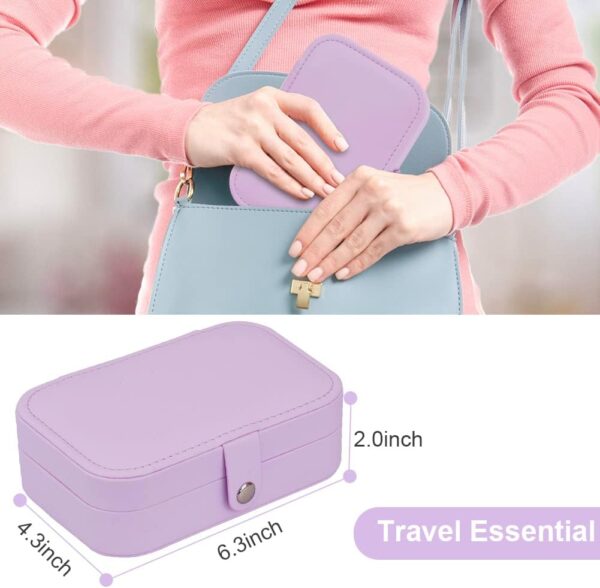 Travel Jewellery Organiser Bag, Jewelry Storage Box Case for Bracelet, Earrings, Rings, Necklace (Purple) - Image 5