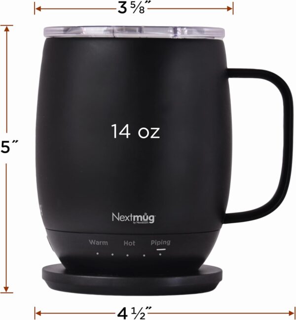 Nextmug - Temperature-Controlled, Self-Heating Coffee Mug (Black - 14 oz.) - Image 8