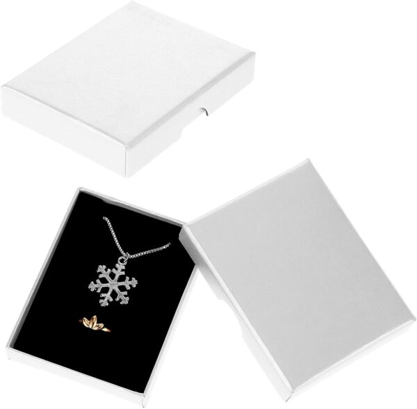 2 Pcs Small Jewelry Gift Box Fancy Necklace Bracelet Earring Drawer Organizer Box Kraft Empty Jewellery Boxes Cardboard Gift Boxes with Lids Portable Square Pendant Storage Case for Birthday Wedding - Image 8