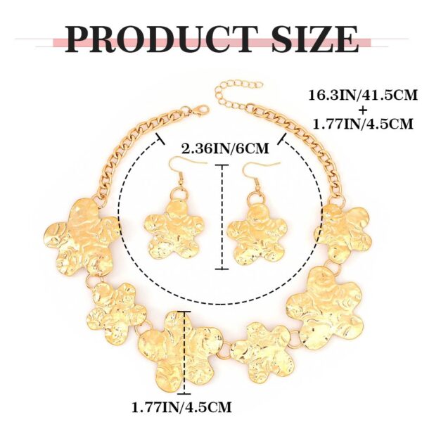 Sixexey African Jewelry Set Chunky Gold Necklace Jewelry Flower Pendant Necklace Africa Festival Necklace Accessories for Women - Image 4