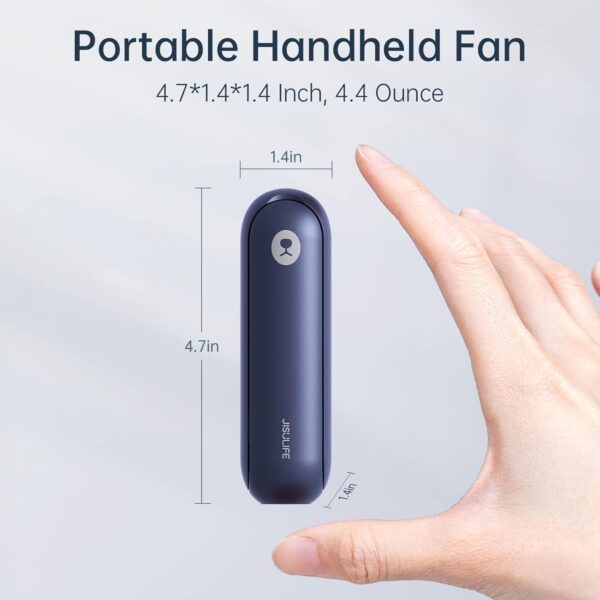 JISULIFE Portable Handheld Fan, Mini Hand 3 In 1 Fan, Small Rechargeable Battery Operated Fan, Personal Foldable Pocket Fan with USB Power Bank, Flashlight, Gifts for Women/Girls/Friends - Blue - Image 6