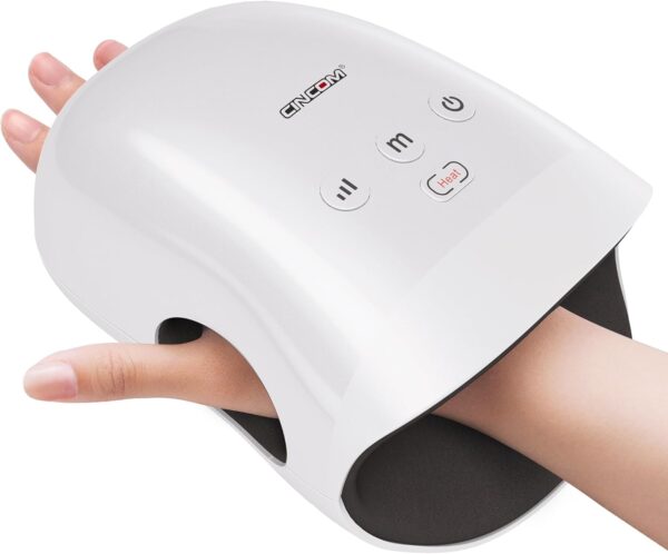 CINCOM Hand Massager - Cordless Hand Massager with Heat and Compression for Arthritis and Carpal Tunnel(FSA or HSA Eligible)(White)