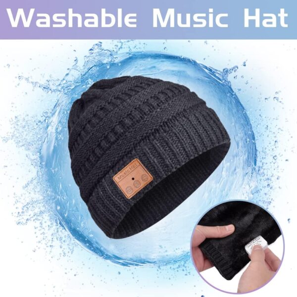 Womens Gifts for Christmas Stocking Stuffer Bluetooth Beanie Women: Ponytail Beanie Bluetooth Hat with Bluetooth Headphones Winter Cap Birthday Gift Ideas for Her Wife Mom Women Who Have Everything - Image 7