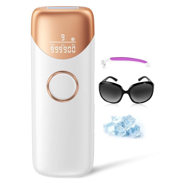 Laser Hair Removal with 5℃ Ice Cooling, Painless IPL Laser Hair Removal Device 3 In 1 Ubroo At Home Hair Remover Machine for Women Men Electrolysis Permanent Epilator on Face Body Depilation (Gold) - Image 9