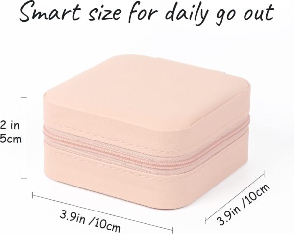 Travel Jewelry Case Small Jewelry Box Jewelry Organizer Storage Case Portable PU Leather Mini Jewelry Travel Case for Girls Womens Earring, Necklace, Rings,Bracelets - Image 3