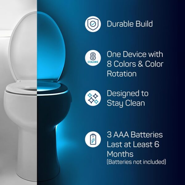 2 Pack The Original Toilet Bowl Night Light. Fun & Useful Bathroom Motion Sensor Tech Gadget. Funny Novelty Birthday Gift Idea. Stocking Stuffer for Him Her Guys Men Mom Brother - Image 5