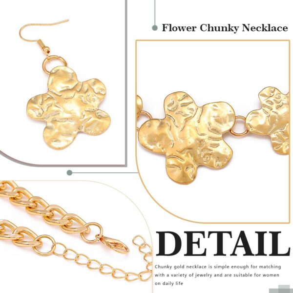 Sixexey African Jewelry Set Chunky Gold Necklace Jewelry Flower Pendant Necklace Africa Festival Necklace Accessories for Women - Image 6