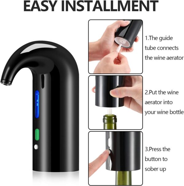 Wine Aerator Electric Wine Decanter Best Sellers One Touch Red -White Wine Accessories Aeration Work with Wine Opener for Beginner Enthusiast - Spout Pourer - wine preserver - Image 5