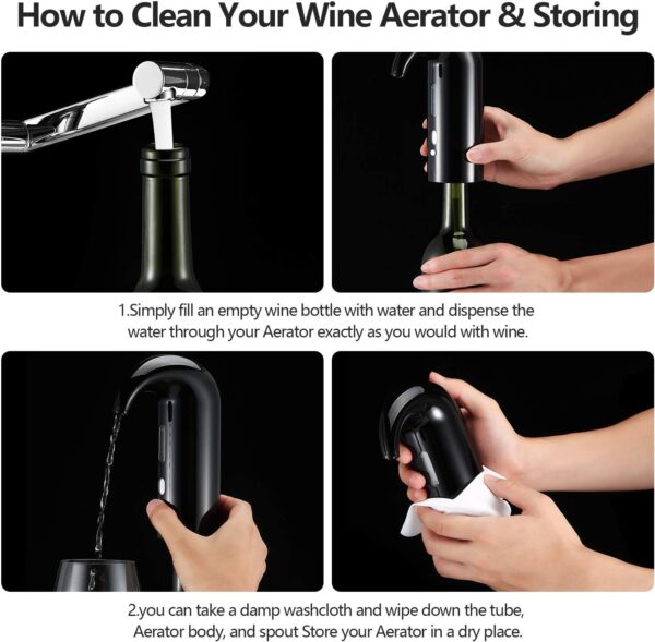 Wine Aerator Electric Wine Decanter Best Sellers One Touch Red -White Wine Accessories Aeration Work with Wine Opener for Beginner Enthusiast - Spout Pourer - wine preserver - Image 6