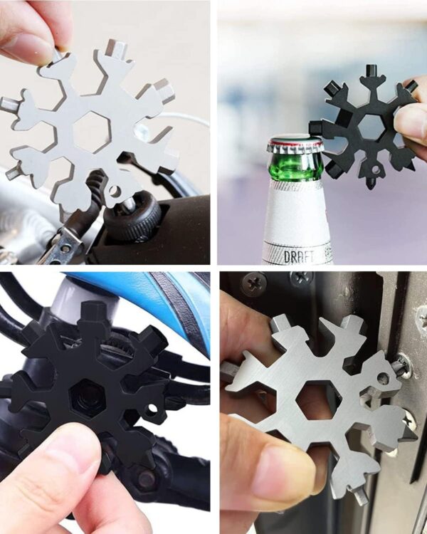 Stocking Stuffers for Adults Men Women, Gifts for Men, 18 in 1 Snowflake Multitool, White Elephant Gifts for Adults, Christmas Gift for Men Who Have Everything, Cool Gadget for Boy, Him,Husband - Image 4