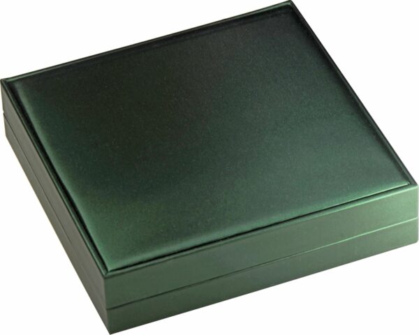 Green Color Big Necklace Chain Gift Box Luxury Soft Touch PU Leather Material Necklace Storage Box Size 6.42"(W)*6.42〞(D)*1.57〞(H) - Image 3