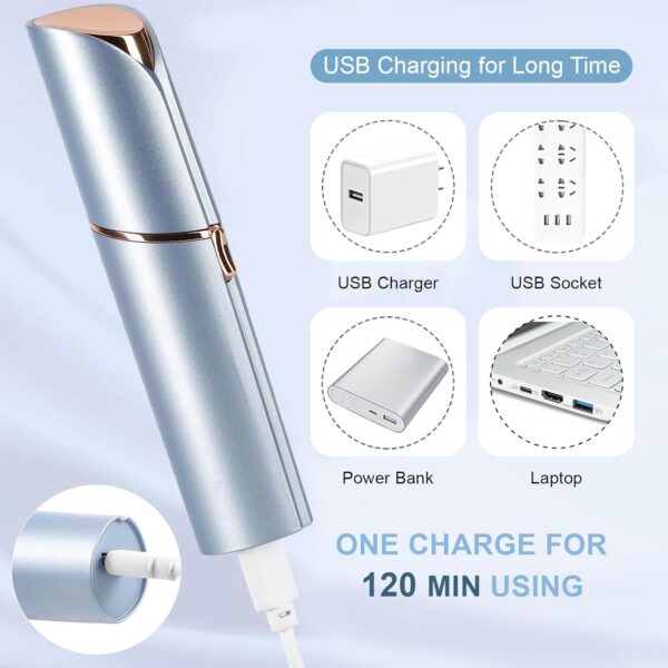 Facial Hair Removal for Women, Electric Painless Facial Hair Remover for Face, Lip, Chin with USB Rechargeable - Image 3