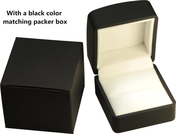 LED Black Ring Box for Proposal, Wedding, Engagement...Luxury Arc Shaped Top Design LED Ring Jewelry Gift Box with Light for Men for Women for Girls Box Dimension 2.28〞(W)*2.48〞(D)*1.65〞(H) - Image 5