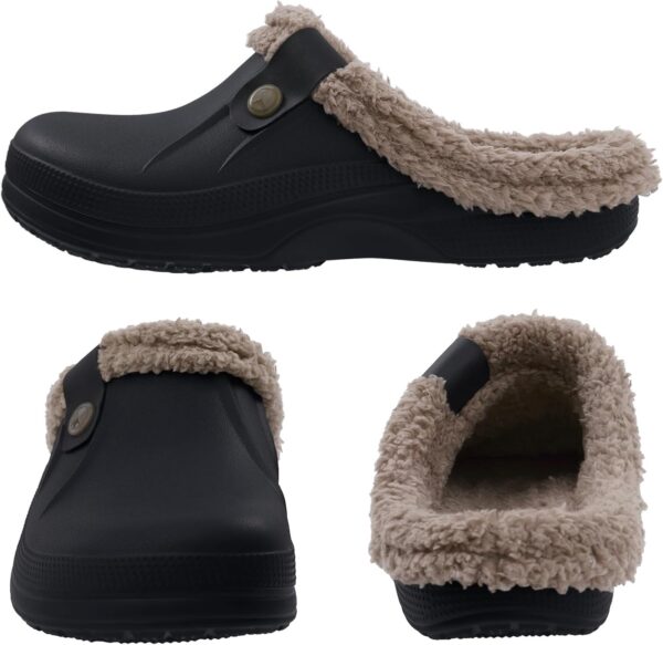 Beslip Classic Fur Lined Clogs Waterproof Winter Fuzzy Slippers for Women Men Indoor and Outdoor - Image 2