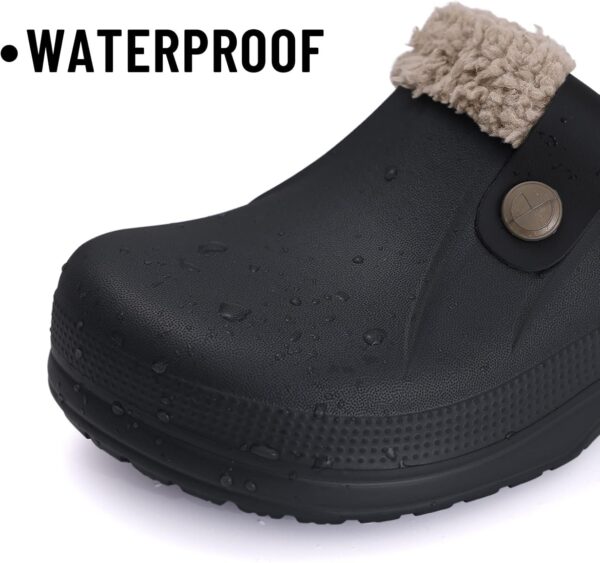 Beslip Classic Fur Lined Clogs Waterproof Winter Fuzzy Slippers for Women Men Indoor and Outdoor - Image 4