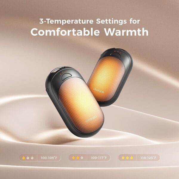 OCOOPA Magnetic Hand Warmers Rechargeable 2 Pack, AI Electric Handwarmers, Fast Heating, 3-Settings, UL Certified, Portable Heater, Gloves Fitting, Travel Essentials, Gifts Women Men, UT3 Lite - Image 5