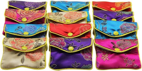 MorTime Jewellery Jewelry Silk Purse Pouch Gift Bags, Multiple Colors, Pack of 12 (Small) - Image 2