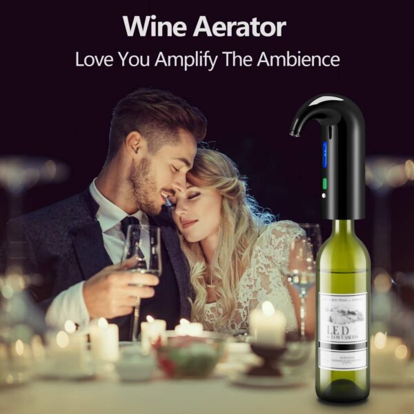 Wine Aerator Electric Wine Decanter Best Sellers One Touch Red -White Wine Accessories Aeration Work with Wine Opener for Beginner Enthusiast - Spout Pourer - wine preserver - Image 3