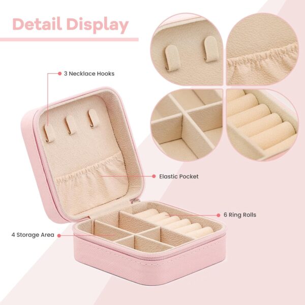 12 Pcs Travel Jewelry Box Exquisite Travel Jewelry Case Portable Jewellery Storage Holder Organizer Box Small Jewelry Organizer for Rings Earrings Necklaces Pendants Bracelets Watches - Image 3