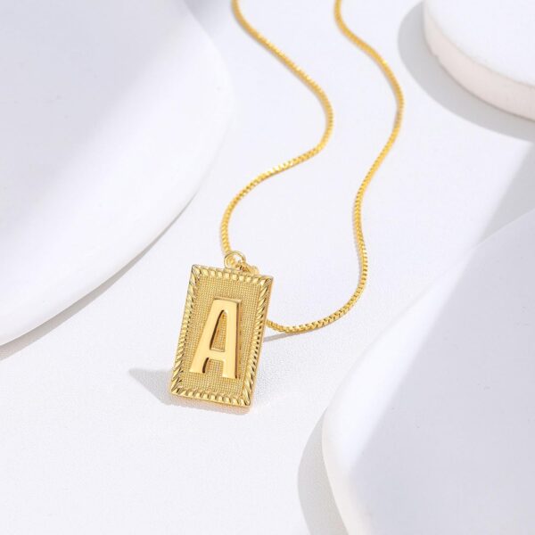 Turandoss Layered Initial Necklaces for Women - Gold Plated Layering Paperclip Chain Choker Necklace Snake Necklace Square Letter Initial Necklace Layered Gold Necklaces Gold Jewelry for Women Jewelry - Image 6