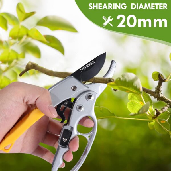 Garden Clippers, Premium Germany Pruners, Work 3 Times Easier, Professional Pruning Shears, Cutting Rose, Flower, Hedge, Stem, Sharp Scissors Gardening Tools, Arthritis Weak Hand Snips - Image 3