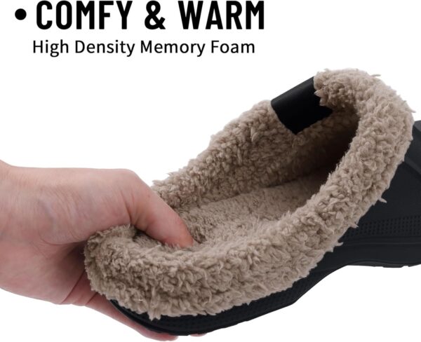 Beslip Classic Fur Lined Clogs Waterproof Winter Fuzzy Slippers for Women Men Indoor and Outdoor - Image 3