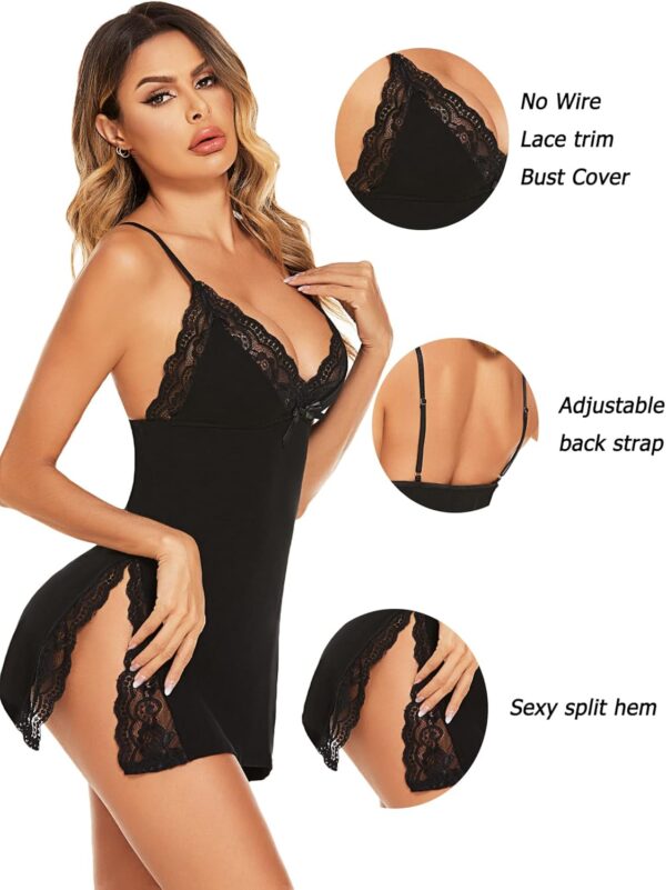 Avidlove Women's Lingerie Sexy Nightwear Spaghetti Strap Nightgown Babydoll Chemise - Image 4