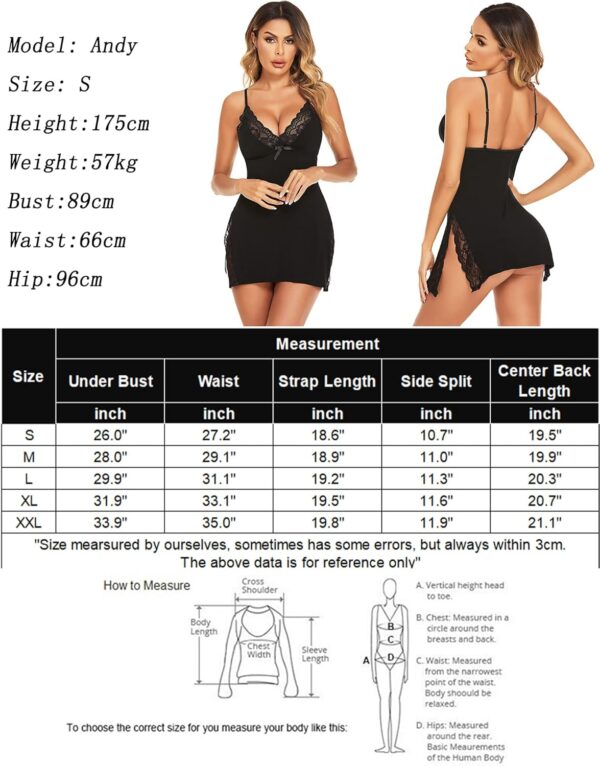 Avidlove Women's Lingerie Sexy Nightwear Spaghetti Strap Nightgown Babydoll Chemise - Image 6