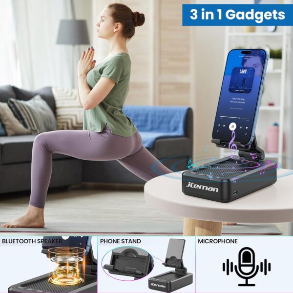 Cell Phone Stand with Wireless Bluetooth Speaker and Anti-Slip Base HD Surround Sound Perfect for Home and Outdoors with Bluetooth Speaker for Desk Compatible with iPhone/ipad/Samsung Galaxy - Image 2