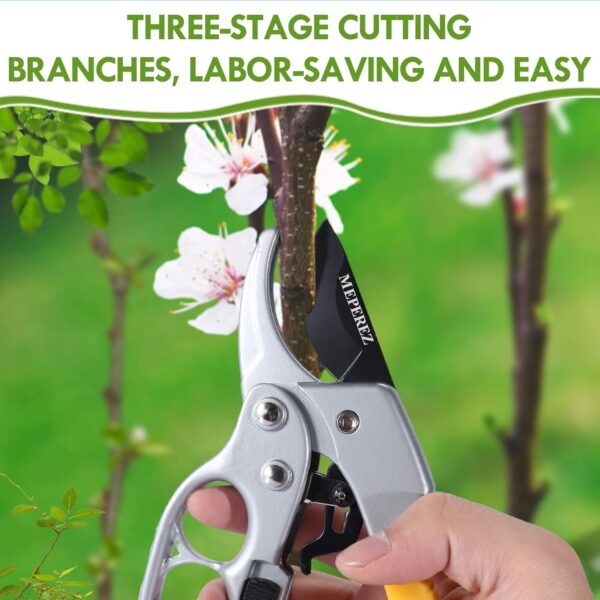 Garden Clippers, Premium Germany Pruners, Work 3 Times Easier, Professional Pruning Shears, Cutting Rose, Flower, Hedge, Stem, Sharp Scissors Gardening Tools, Arthritis Weak Hand Snips - Image 6