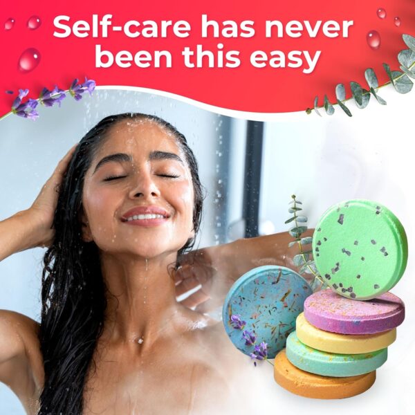 Cleverfy Shower Steamers Aromatherapy - Christmas Box of 6 Premium Shower Bombs with Essential Oils.Self Care Christmas Gifts for Women and Gifts for Mom. Red Set - Image 3