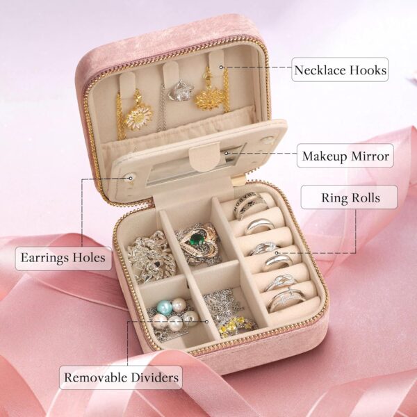 Birthday Gifts For Teen Girls Best Friend Bestie Soul Sister Pink Jewelry Boxes For Travel Ring Holder Earring Holder Beach Essentials Mothers Day Birthday Gifts For Girls Travel Accessories For Women - Image 5