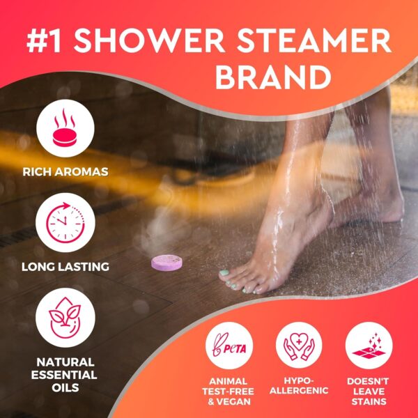 Cleverfy Shower Steamers Aromatherapy - Christmas Box of 6 Premium Shower Bombs with Essential Oils.Self Care Christmas Gifts for Women and Gifts for Mom. Red Set - Image 5