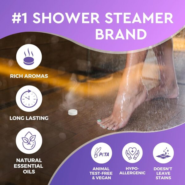 Cleverfy Shower Steamers Aromatherapy - Stocking Stuffers for Women and Men - Adults and Teens. Compact Box of 6 Premium Self Care Shower Bombs with Essential Oils. - Image 4