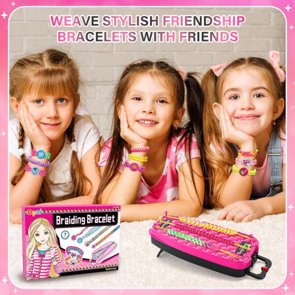 Dpai Friendship Bracelet Making Kit for Girls,DIY Arts and Crafts Toys,Jewelry String Maker Kit,The Best Birthday Gifts Ideas for Girls 6 7 8 9 10 11 12+ Years Old（Rose and Black - Image 7