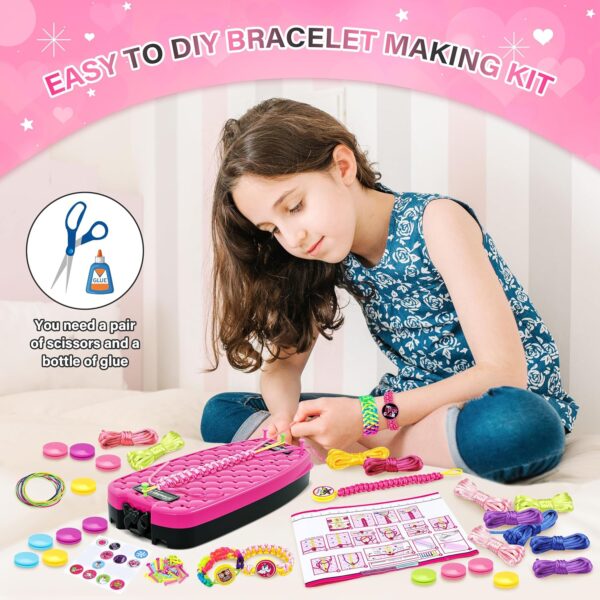 Dpai Friendship Bracelet Making Kit for Girls,DIY Arts and Crafts Toys,Jewelry String Maker Kit,The Best Birthday Gifts Ideas for Girls 6 7 8 9 10 11 12+ Years Old（Rose and Black - Image 6