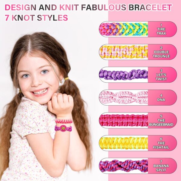 Dpai Friendship Bracelet Making Kit for Girls,DIY Arts and Crafts Toys,Jewelry String Maker Kit,The Best Birthday Gifts Ideas for Girls 6 7 8 9 10 11 12+ Years Old（Rose and Black - Image 2